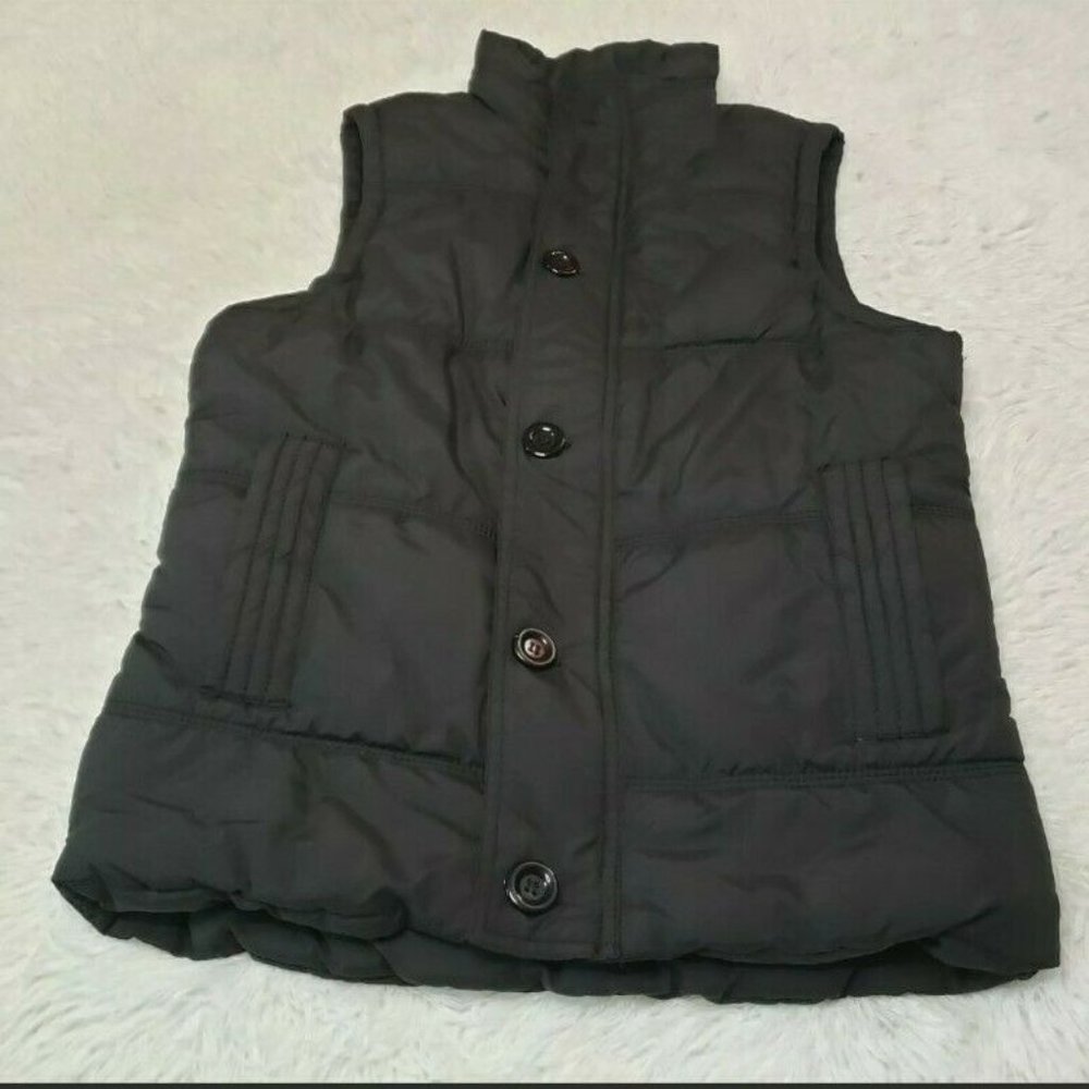 Nian Jeep Mens Black Button Zip Puffer Vest XL